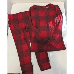 Rachel Parcell Kids Sz 2 Red Black Buffalo Plaid Long Sleeve Pajamas Set NWT